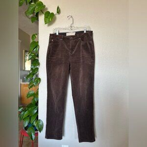 Soft Surroundings Coffee Bean Brown Corduroy Straight Leg Jeans